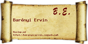 Barényi Ervin névjegykártya