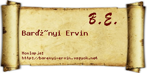 Barényi Ervin névjegykártya