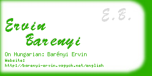 ervin barenyi business card