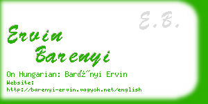 ervin barenyi business card